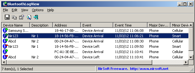 bluetoothlogview